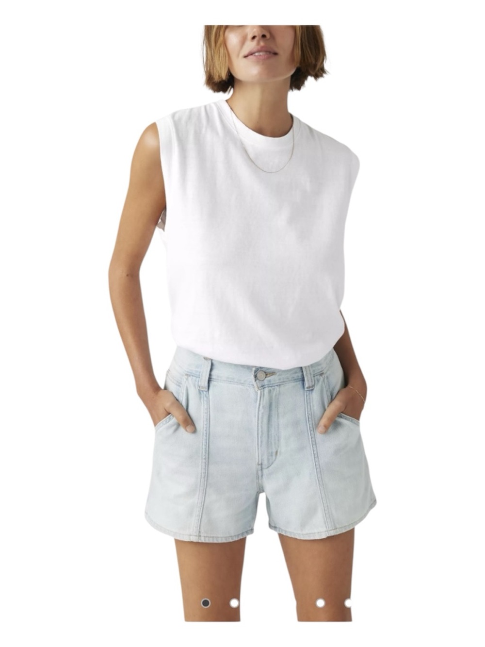 Levi's Linen+ Denim Lightweight Carpenter Women's Shorts size 28 MSRP $69